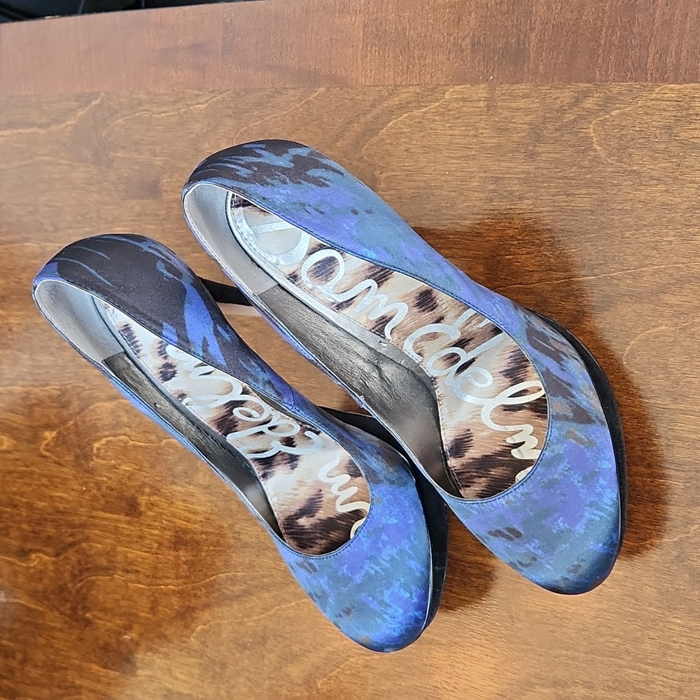 Sam Edelman Ulysa Platform Pump Heels In Midnight Blue Purple Green Size 8